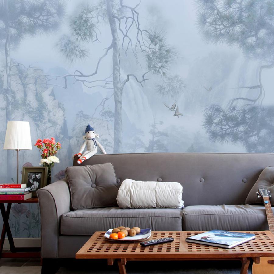 фотообои лес и красные цветы 13-046 фотообои лес и красные цветы 13-046