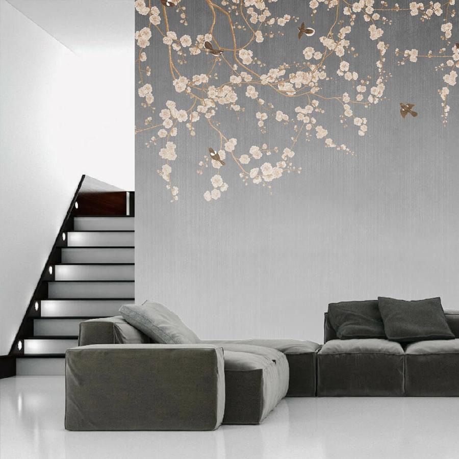 фотообои веточка сакуры и птицы 9-1481