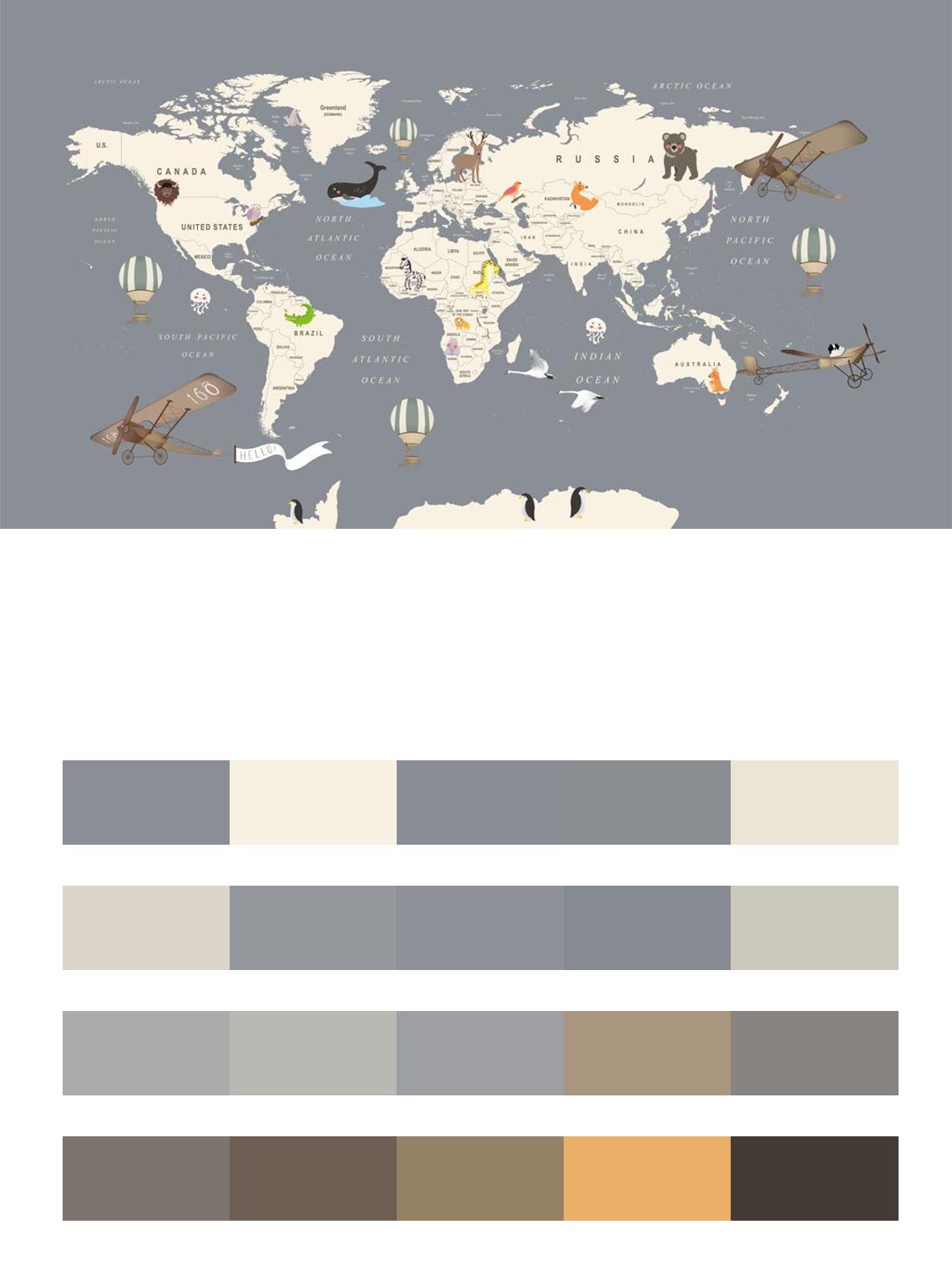 Карта мира серый фон цвета