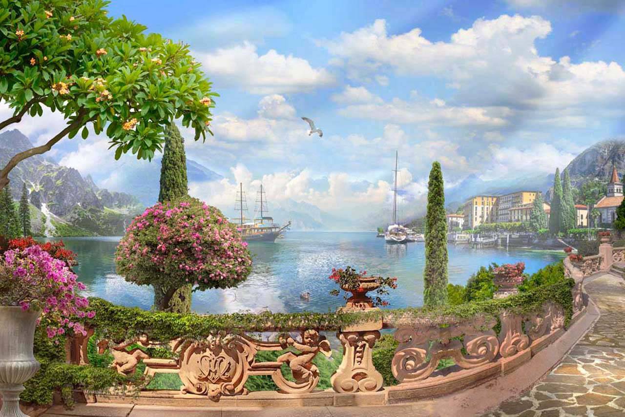 фотообои вид с балкона на море 7-238