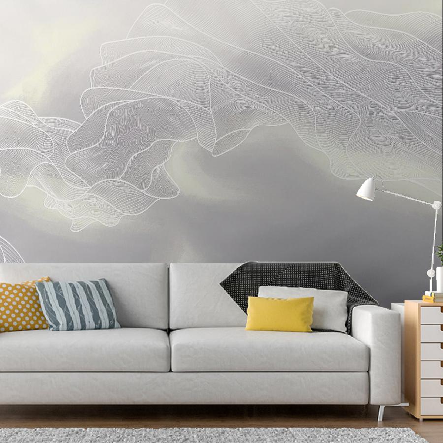 фотообои линии светлые на сером 14-939