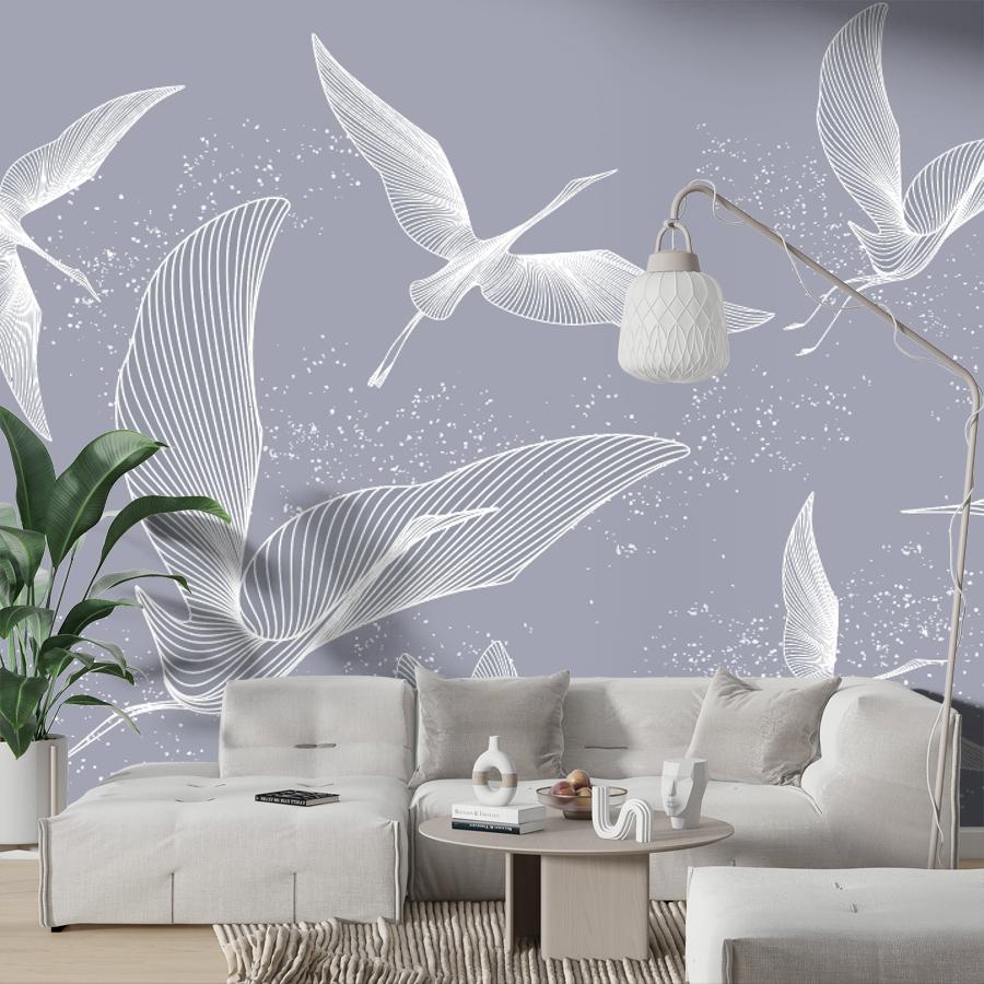 фотообои журавли белые на синем 14-1247 фотообои журавли белые на синем 14-1247