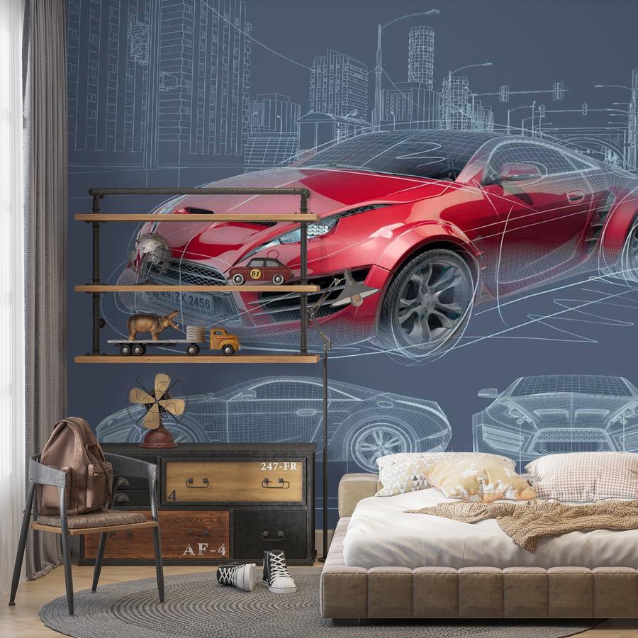 фотообои красная машина 12-574 фотообои красная машина 12-574