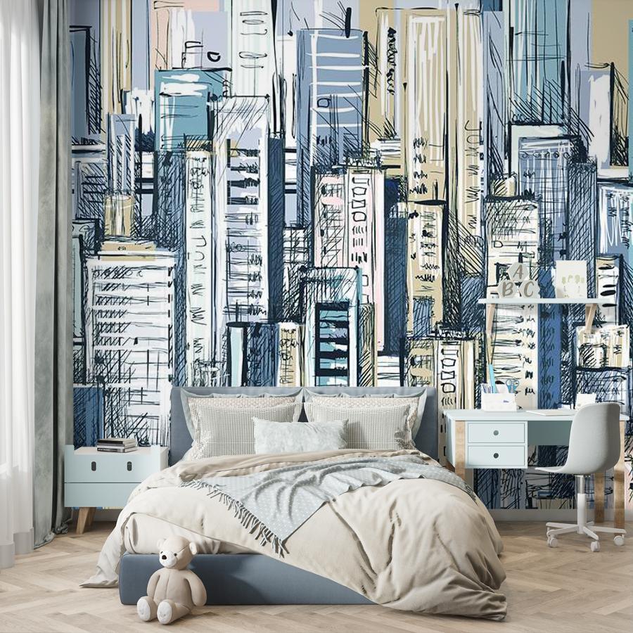 фотообои город современный рисунок 9-1925