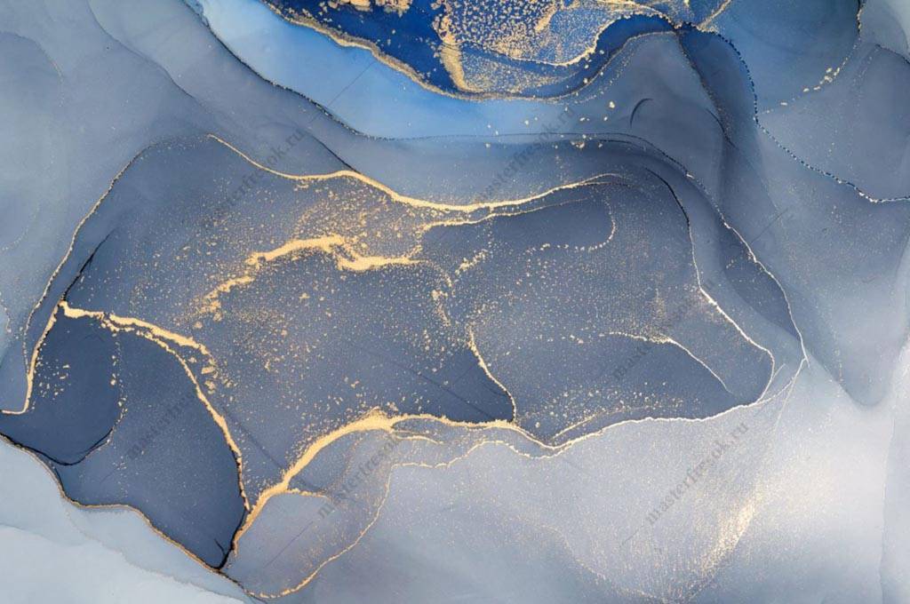 Фотообои Флюид арт синяя акварель