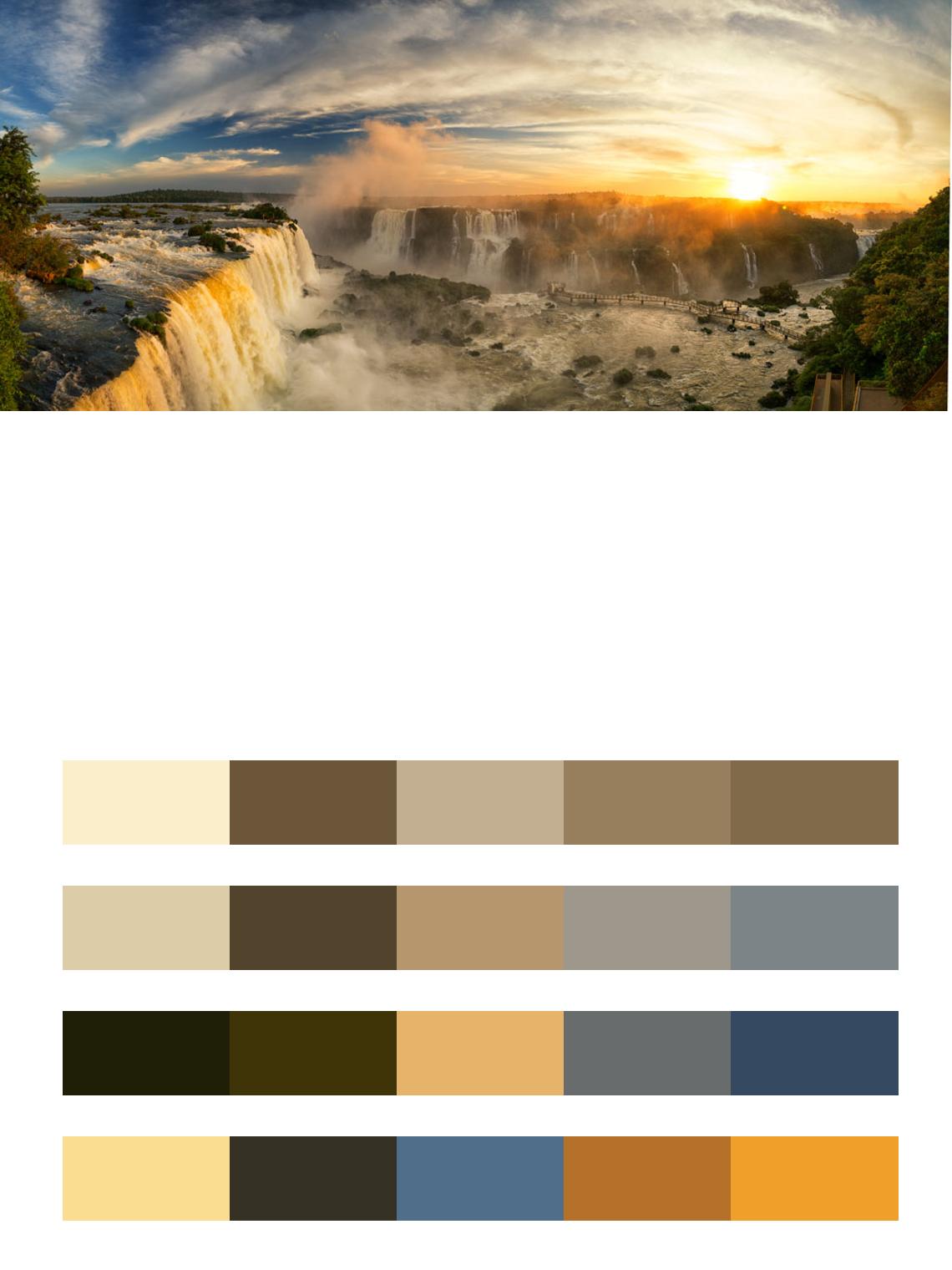 Водопады Игуасу и ФОС-ДУ-Игуасу, Бразилия цвета