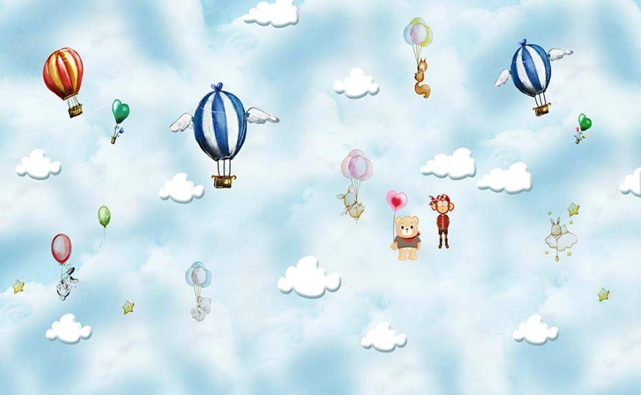 Фотообои Воздушные шары с крылышками