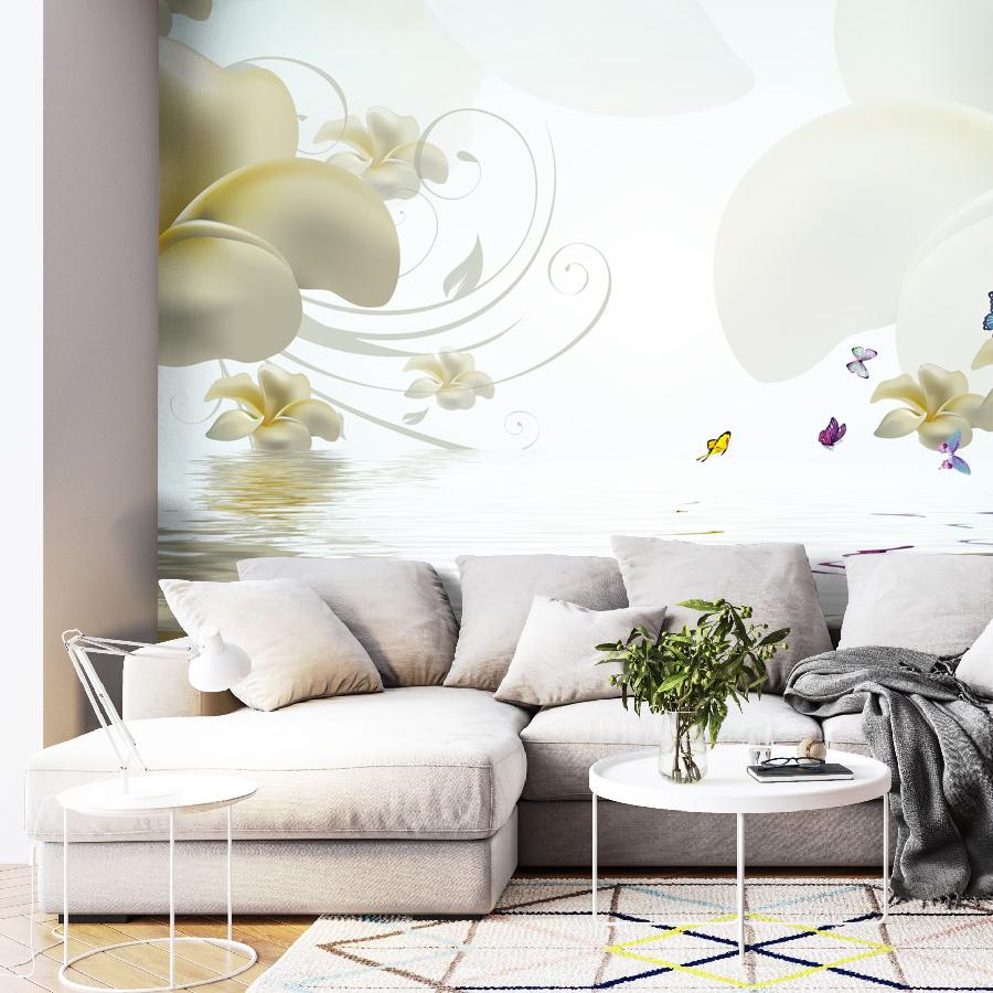 фотообои 3д цветы на воде 10-585