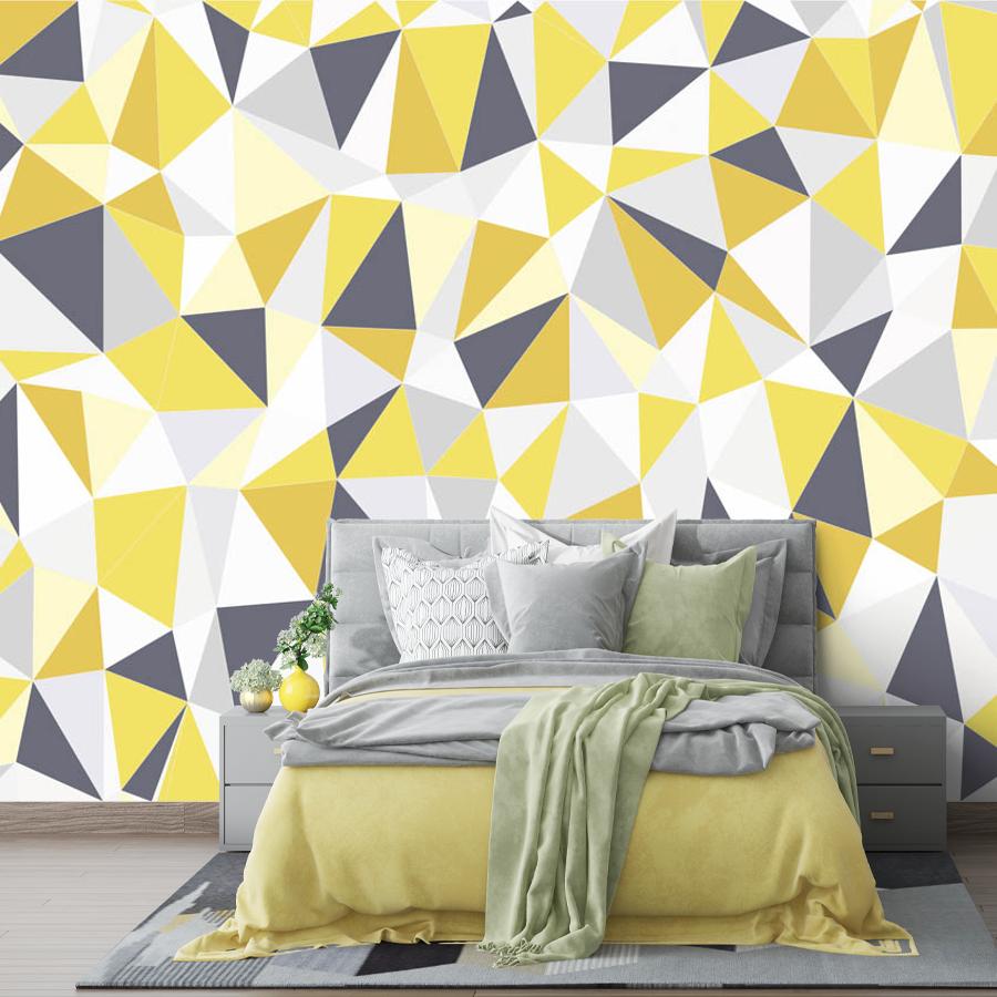 фотообои желто-серые ромбы 9-1193
