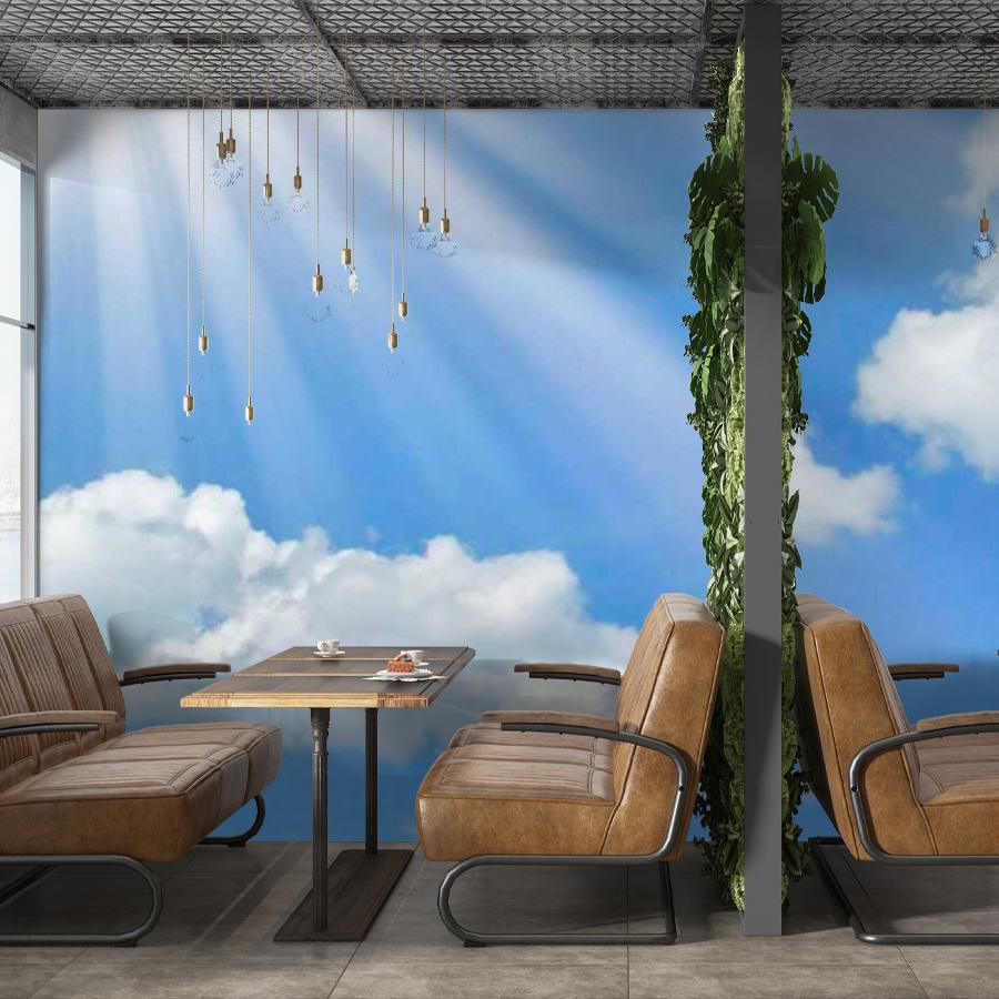 фотообои молочно голубое 3д небо 9-390