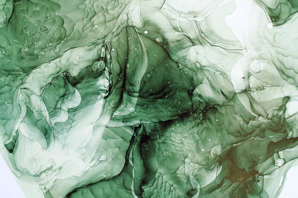 Фотообои Флюид арт зеленые чернила