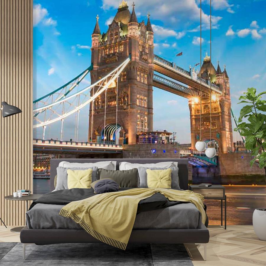 фотообои тауэрский мост с красивыми облаками 9-475