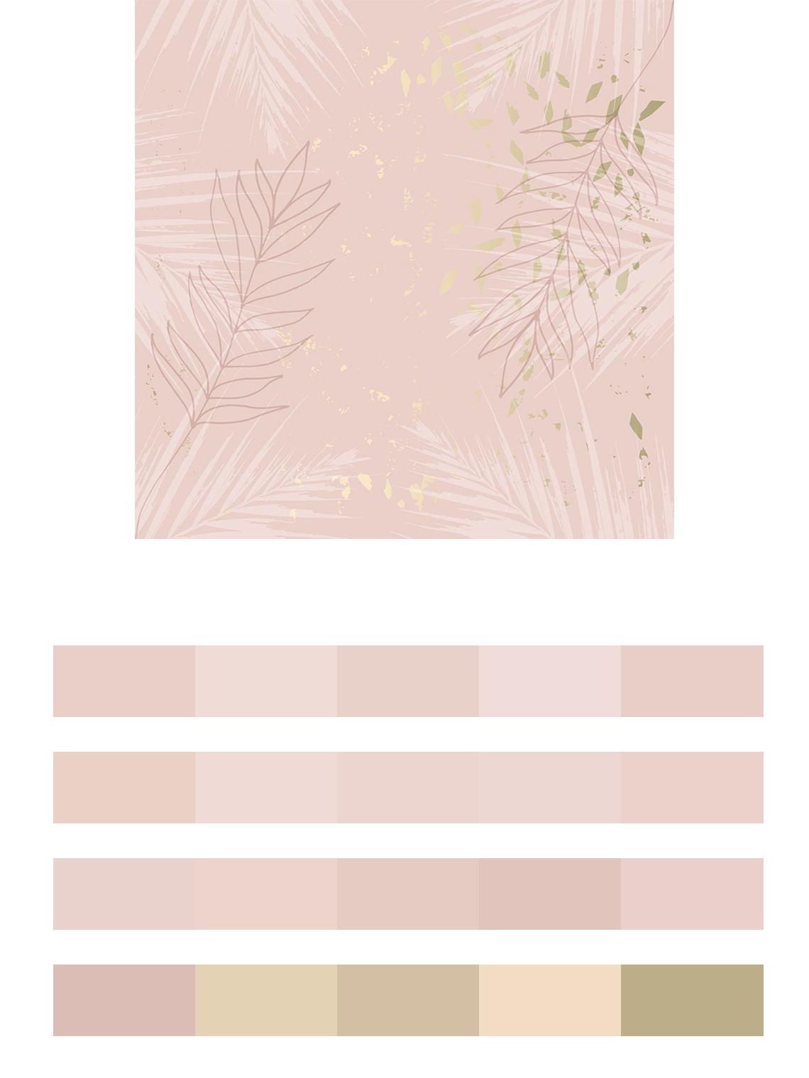 Веточка папоротника на розовом фоне цвета