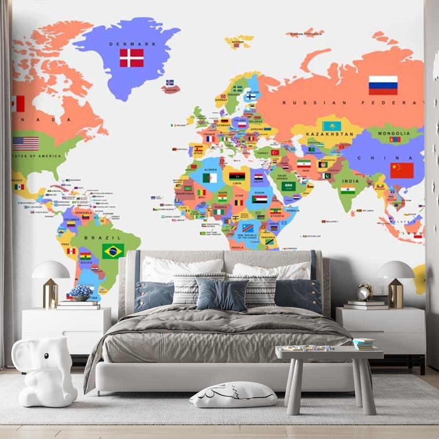 фотообои цветная политическая карта 14-586 фотообои цветная политическая карта 14-586