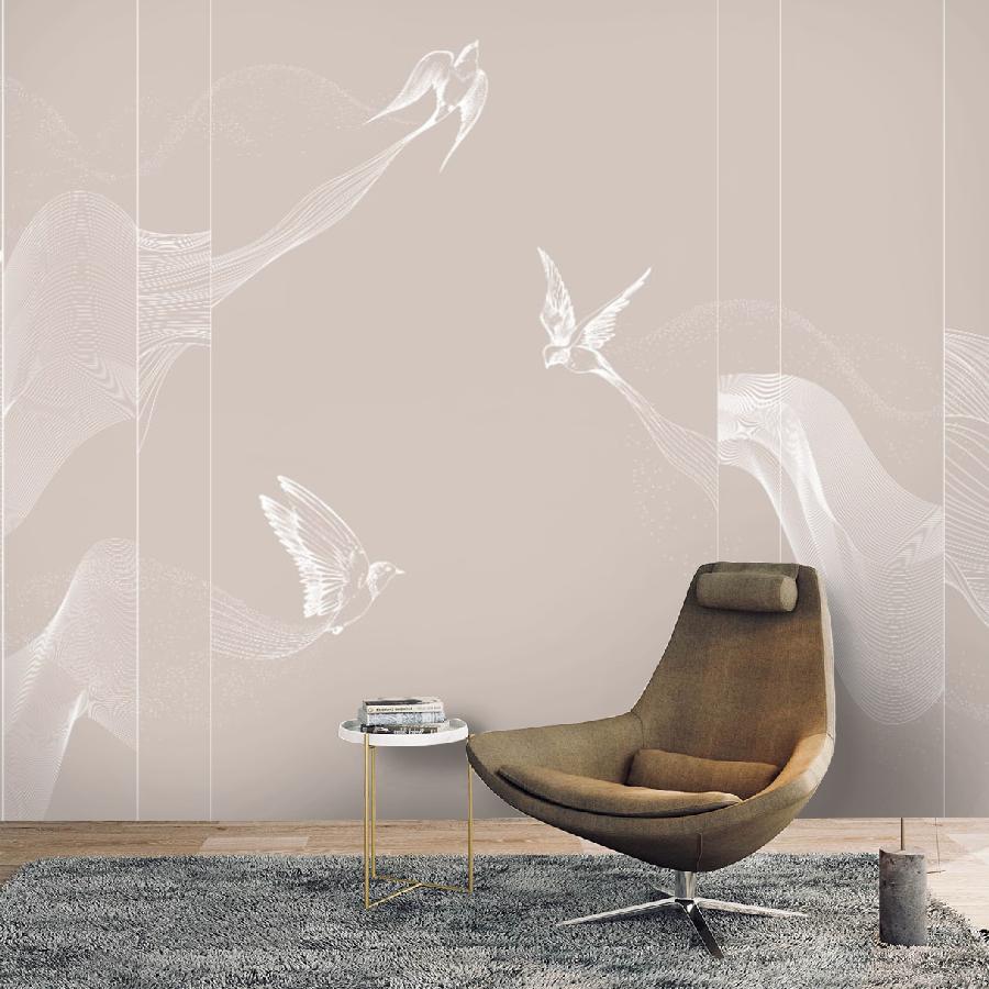 фотообои птицы летят белые 14-1179