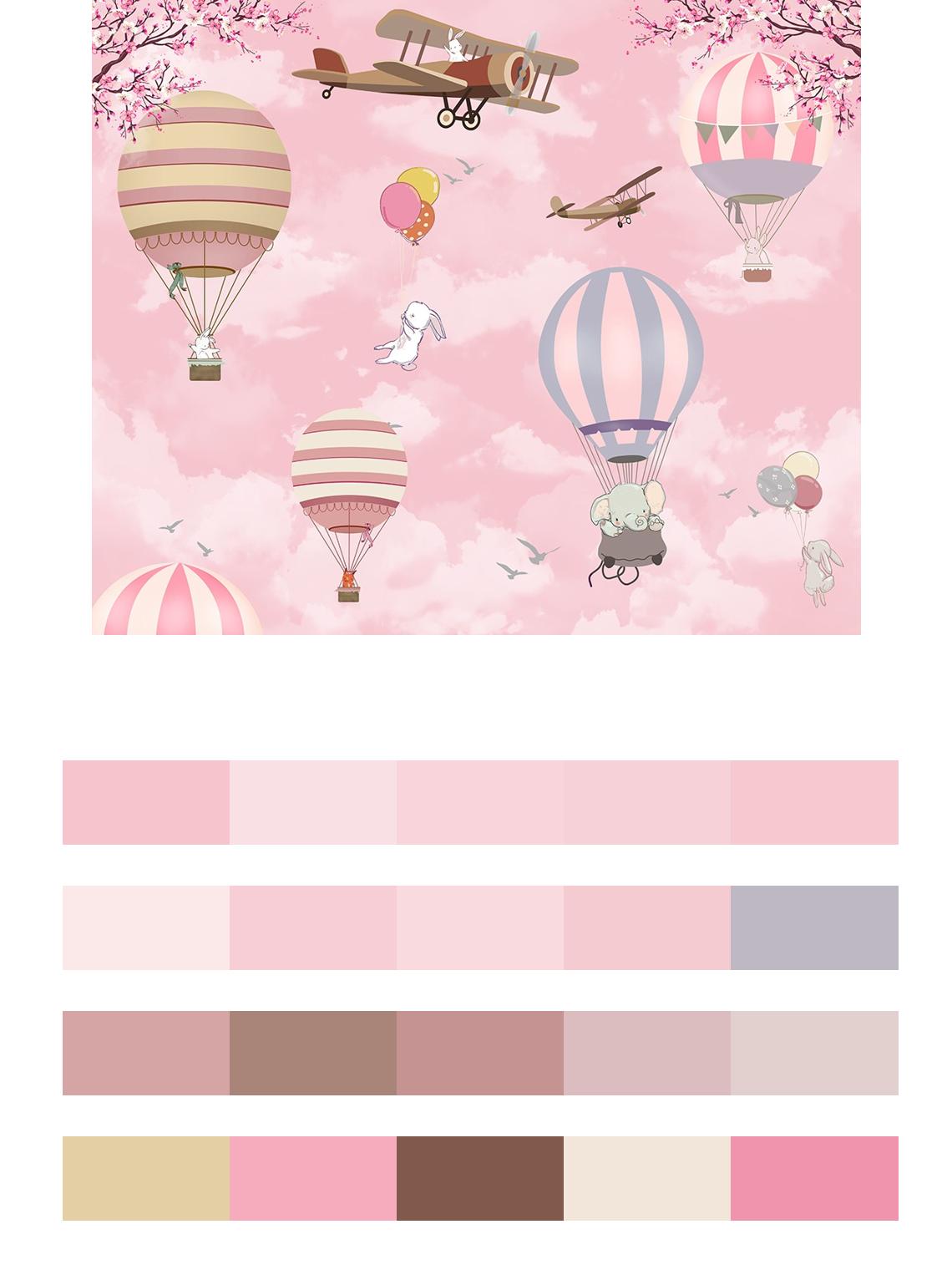 Воздушные шары на розовом фоне цвета