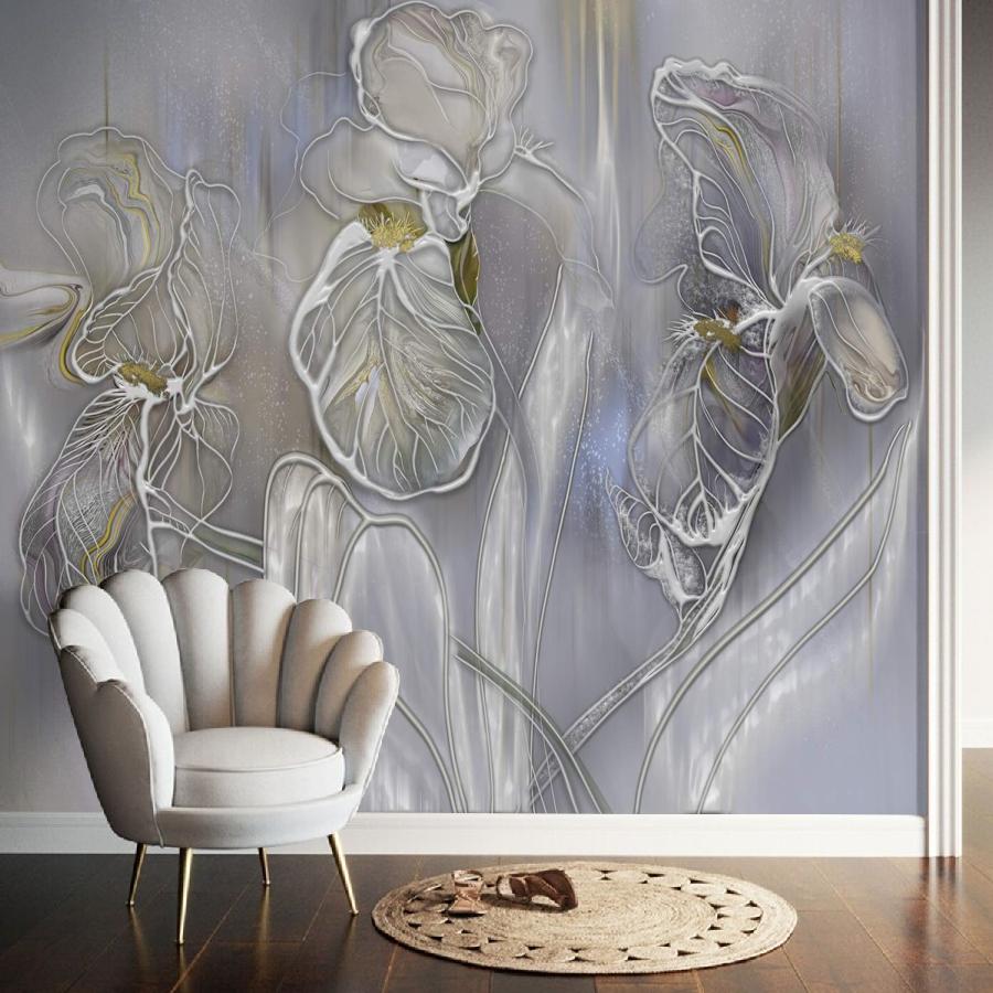 фотообои ирисы барельеф