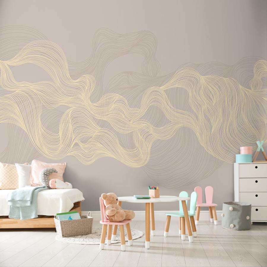 фотообои линии золотые на серо бежевом 14-974