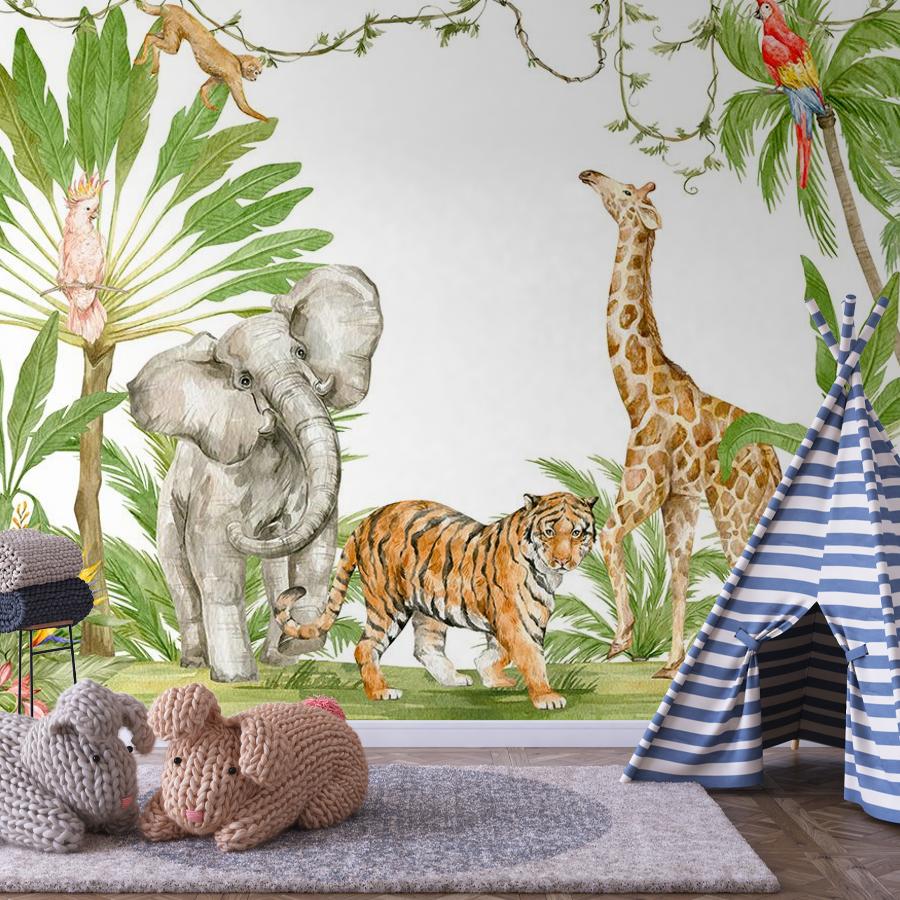 фотообои тропический лес с животными 12-1700