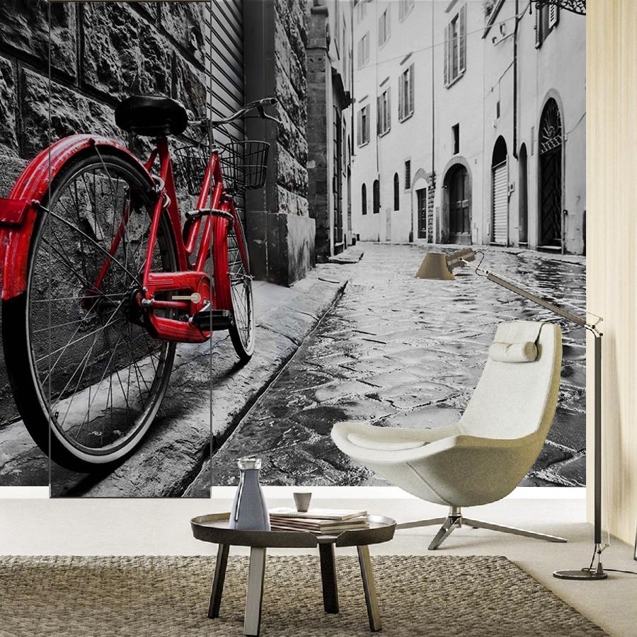 фотообои красный велосипед 9-1899