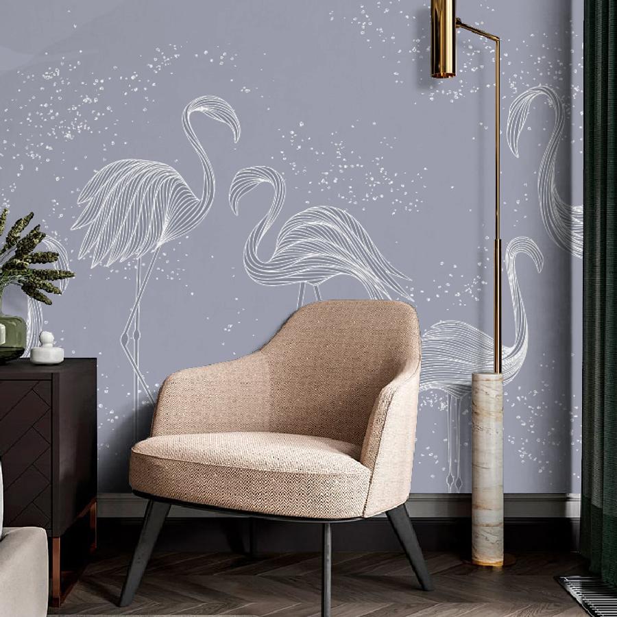 фотообои фламинго в спальню 14-1203