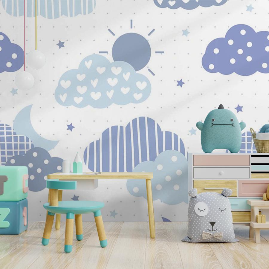 Фотообои и фотообои облака голубые 12-760