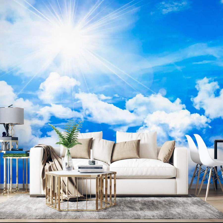 фотообои большие лучи солнца на красивом небе 9-380