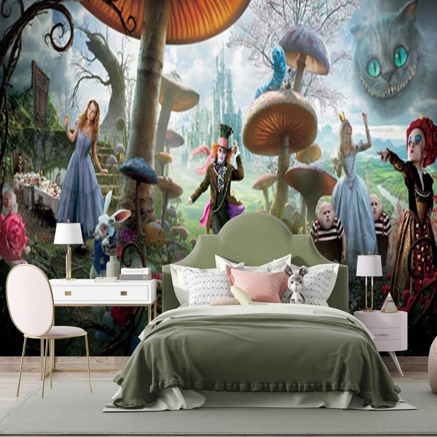 фотообои алиса в стране чудес на сказочной поляне 12-077 фотообои алиса в стране чудес на сказочной поляне 12-077