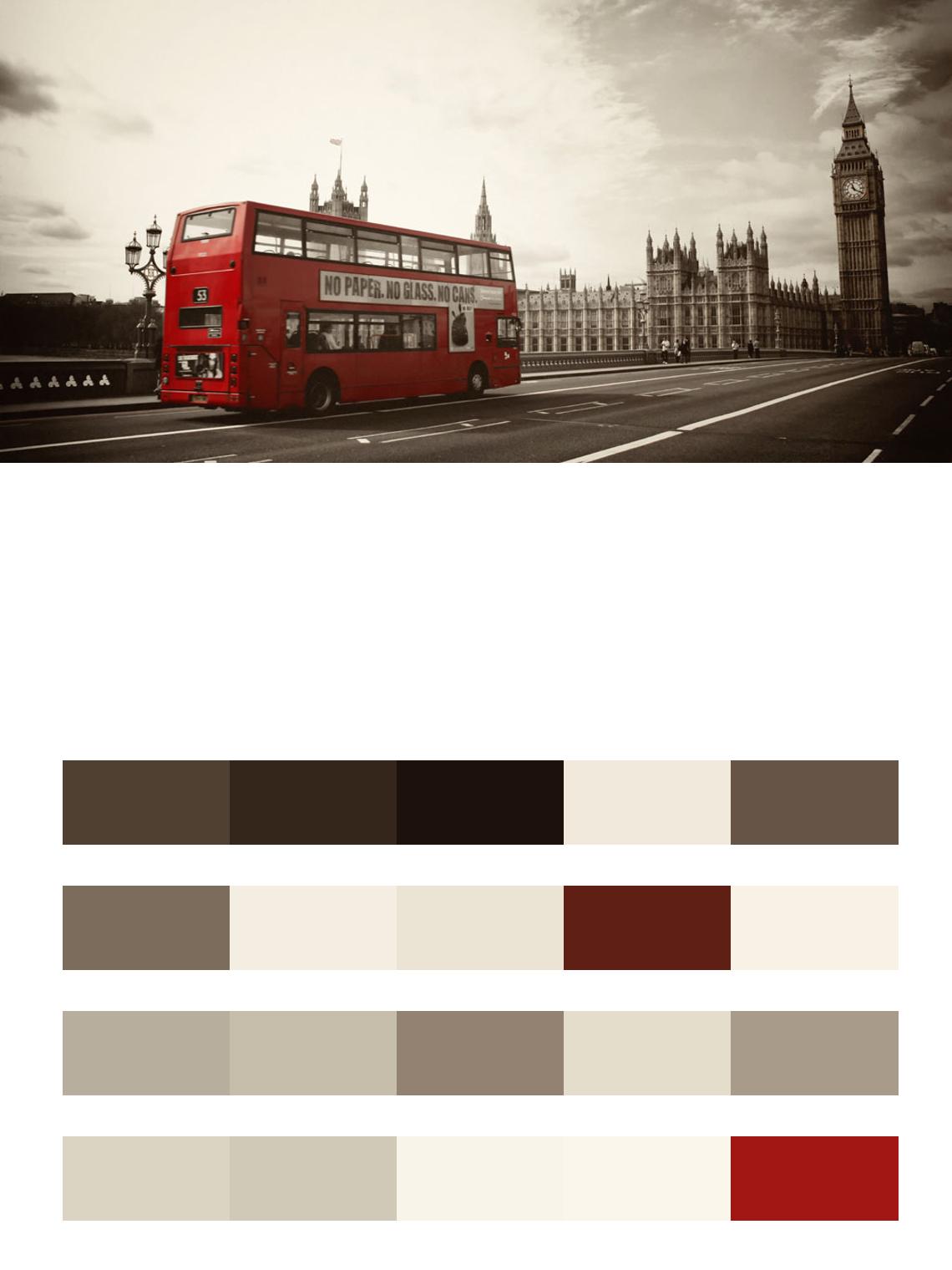Красный автобус и черно белый Лондон цвета