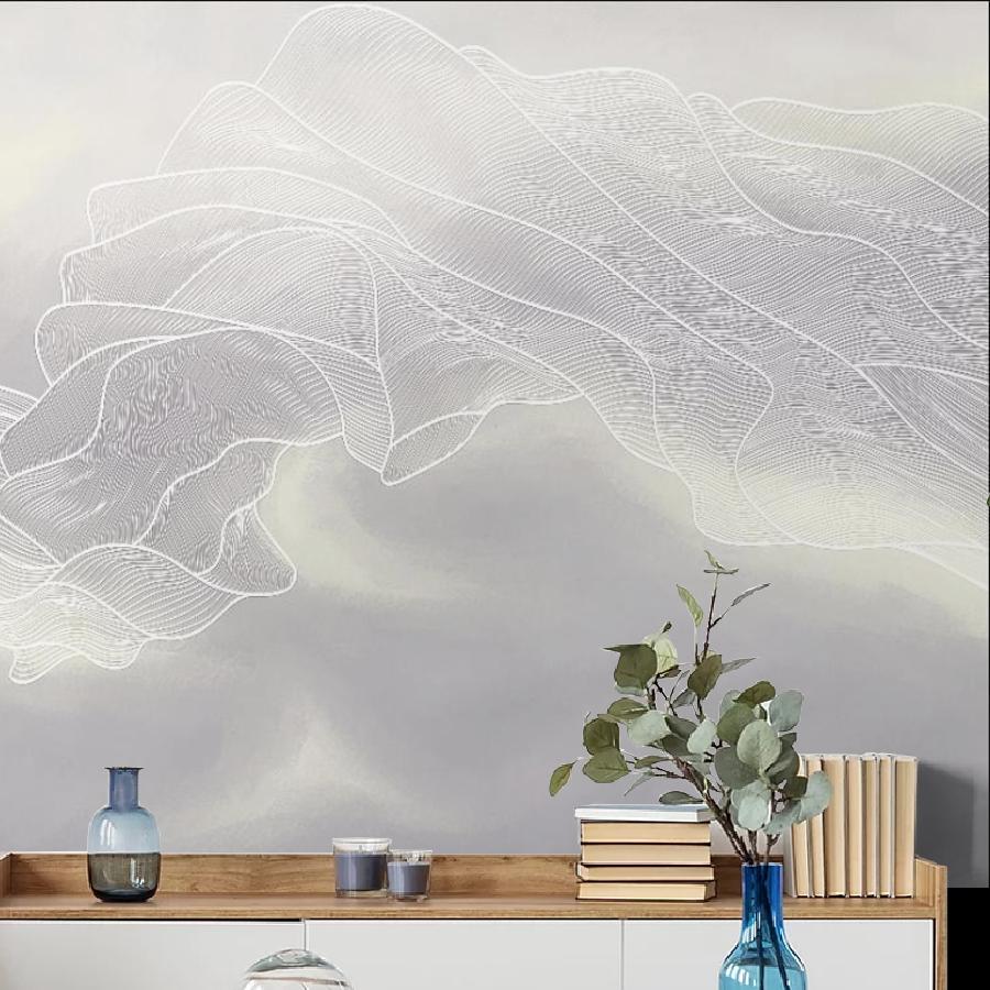 фотообои линии светлые на сером 14-939