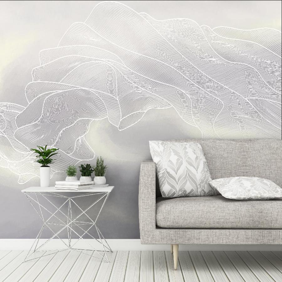 фотообои линии светлые на сером 14-939