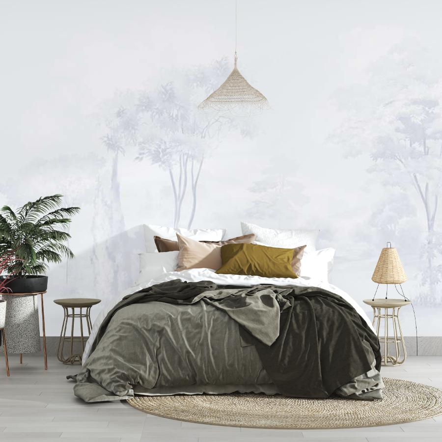 фотообои лес фоновый серый 13-1071