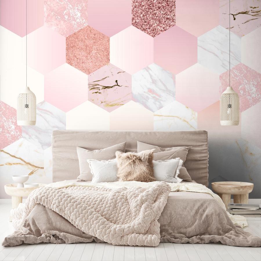 фотообои розовый шестиугольник градиент 9-1502 фотообои розовый шестиугольник градиент 9-1502