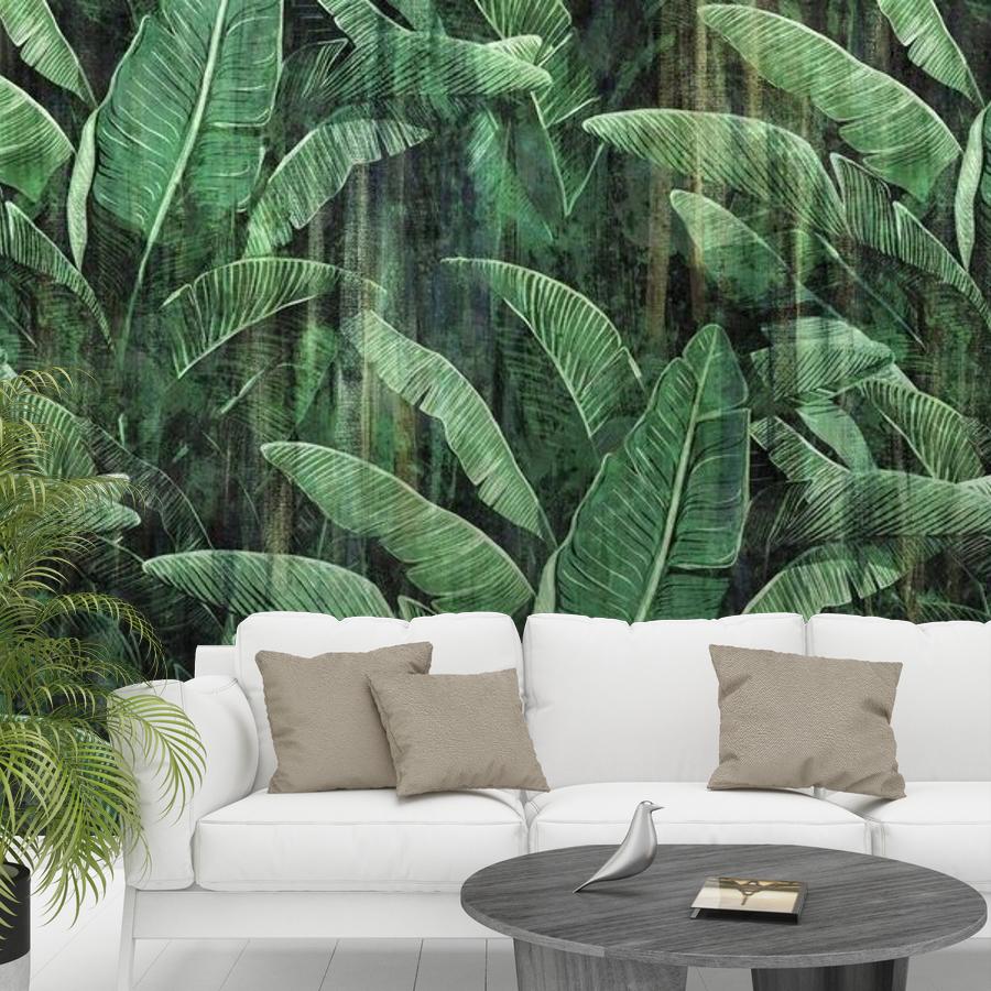 фотообои листья темный фон 12-1855