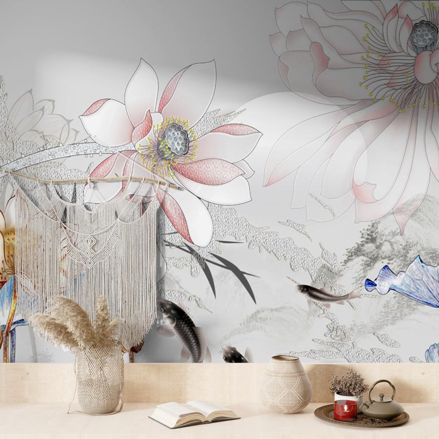 фотообои 3д цветы роспись 10-659 фотообои 3д цветы роспись 10-659