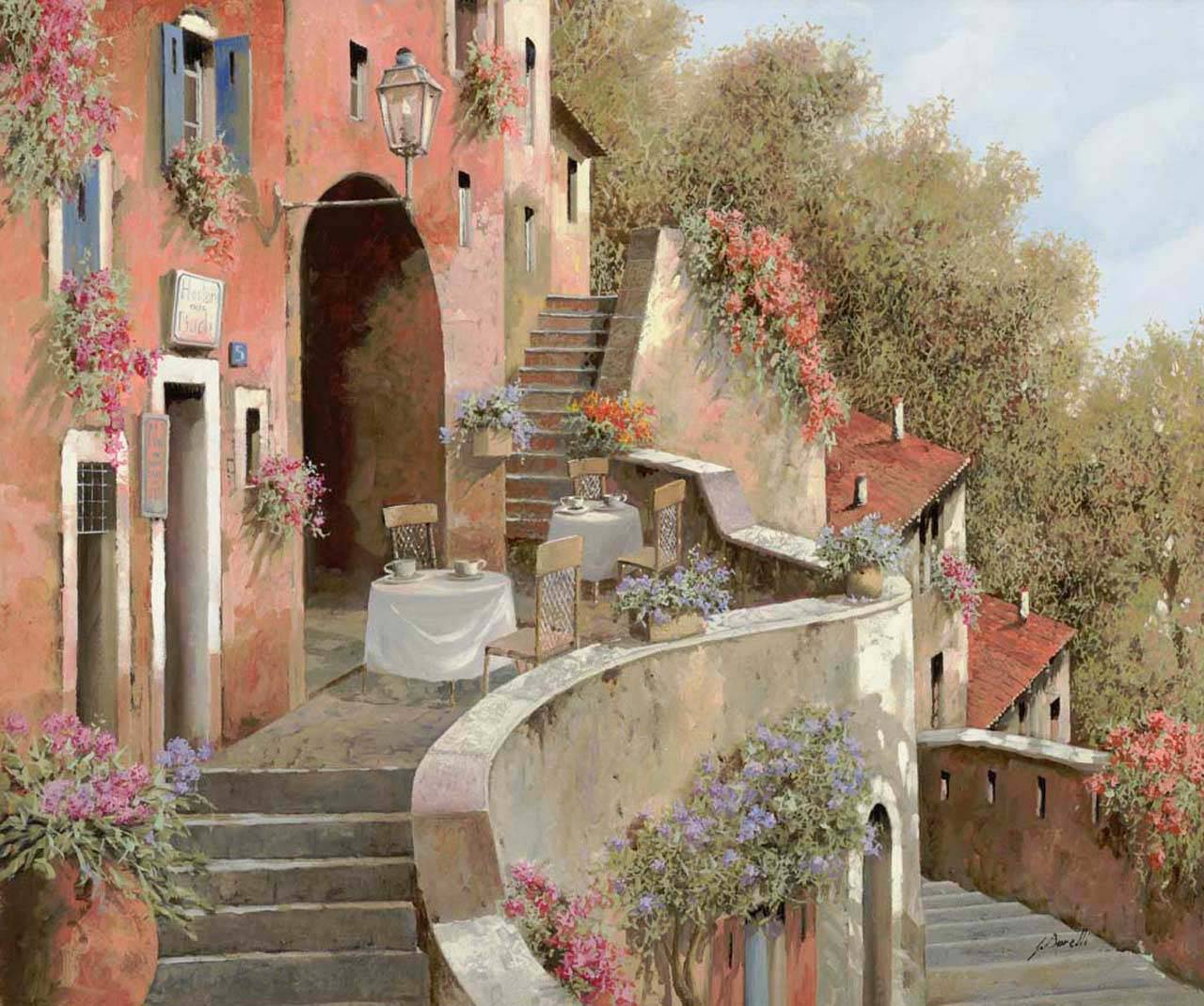 фотообои улочка с колоритными домами 8-052