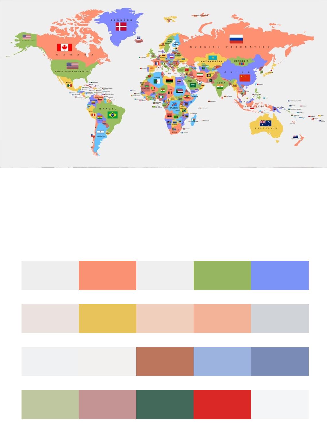 Цветная политическая карта цвета