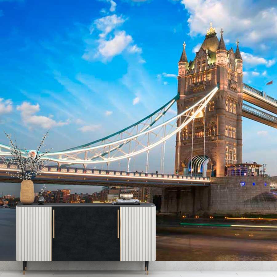 фотообои тауэрский мост с красивыми облаками 9-475