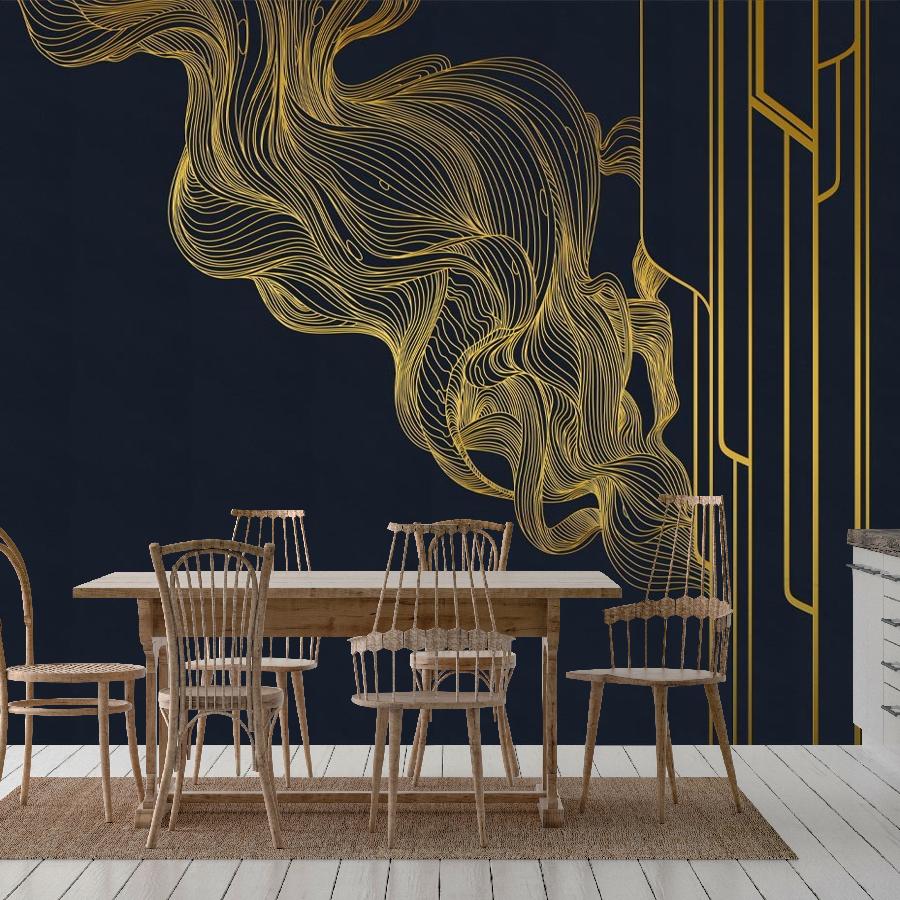 фотообои роскошные линии на темном фоне 14-924