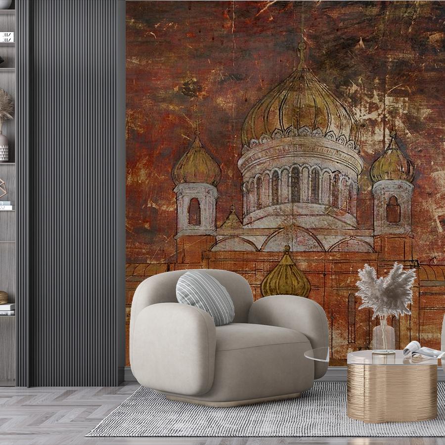 фотообои храм в огне 14-718