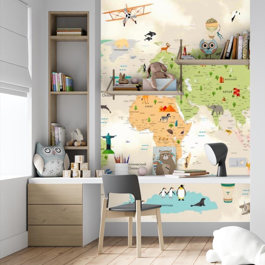 фотообои цветная карта мира 14-366 фотообои цветная карта мира 14-366
