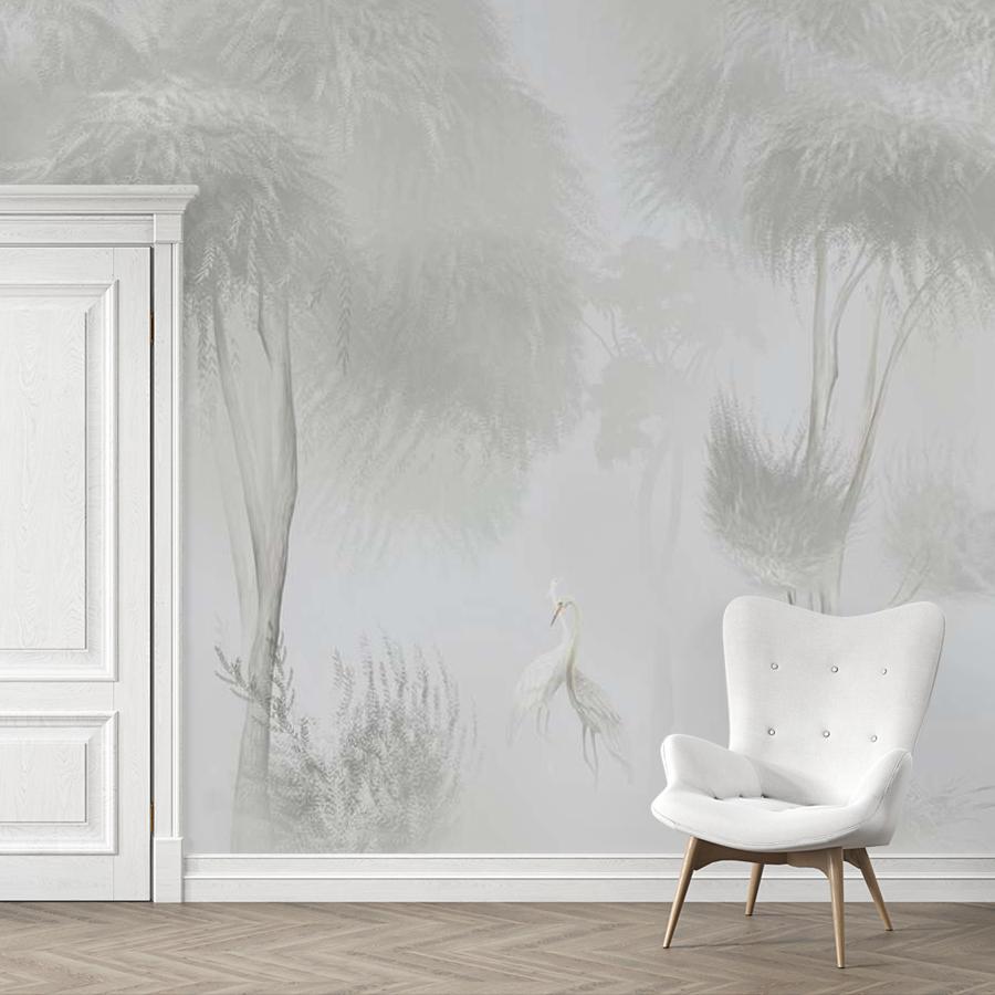 фотообои белые цапли под деревом