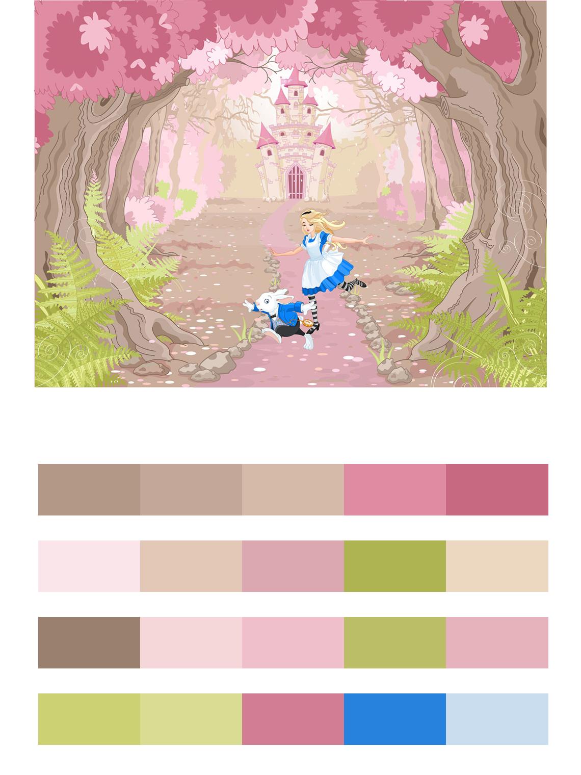 Алиса в волшебном лесу цвета