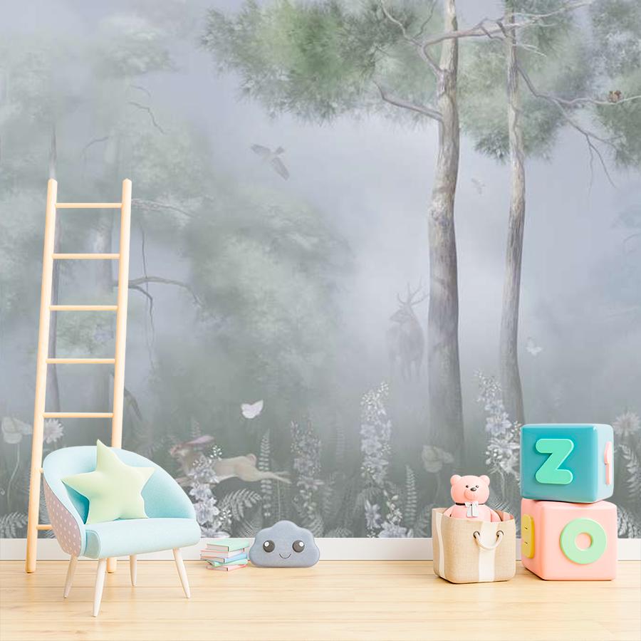 фотообои лес в тумане 13-1020