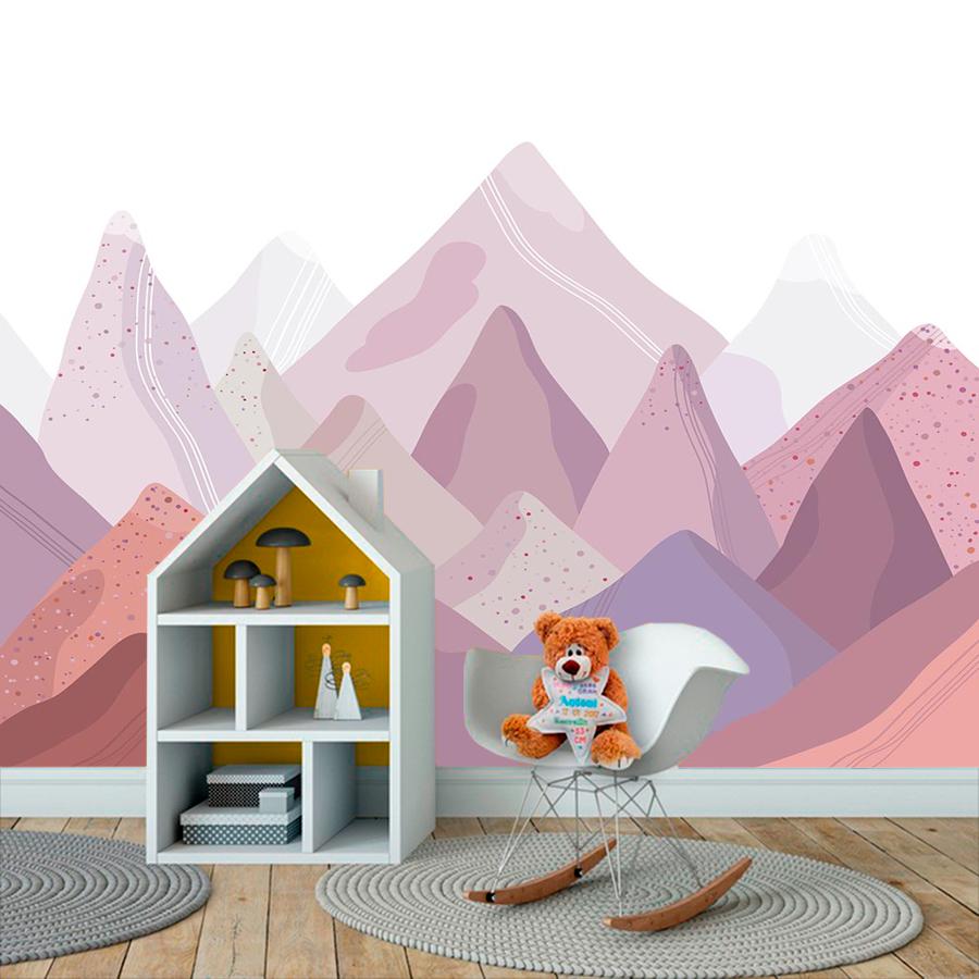 фотообои 3д горы в розовых тонах 14-202