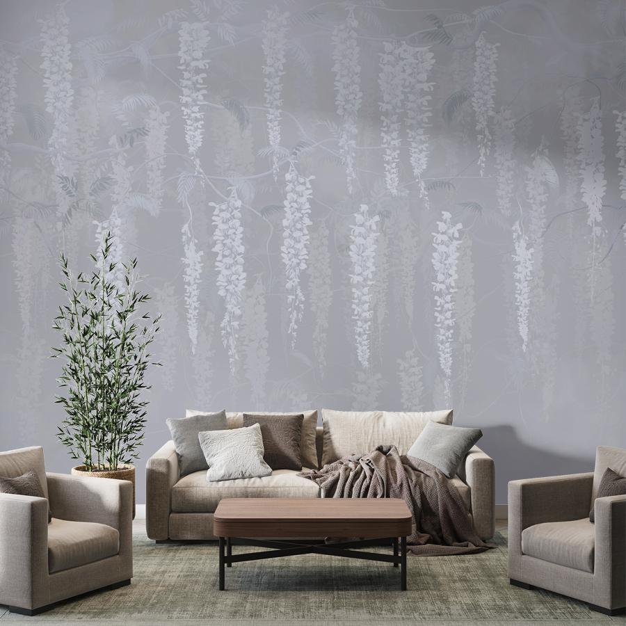 фотообои ветки белой глицинии 13-1113