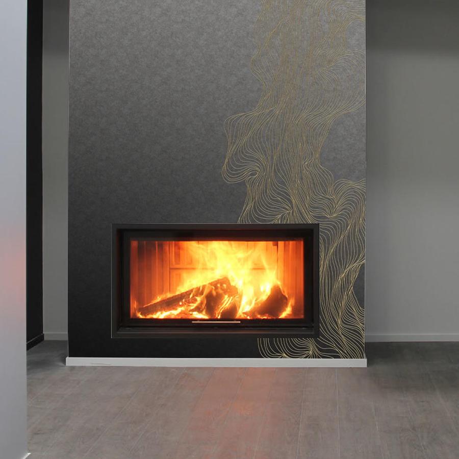 фотообои золотые линии на черном 14-787