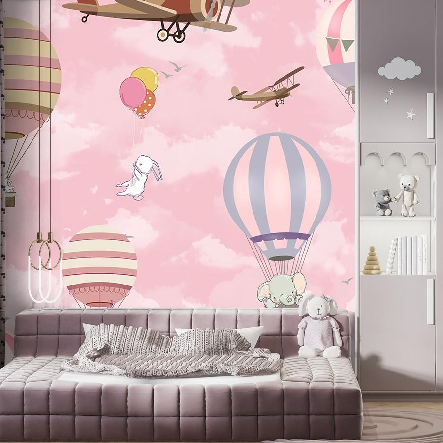 фотообои воздушные шары на розовом фоне 14-538