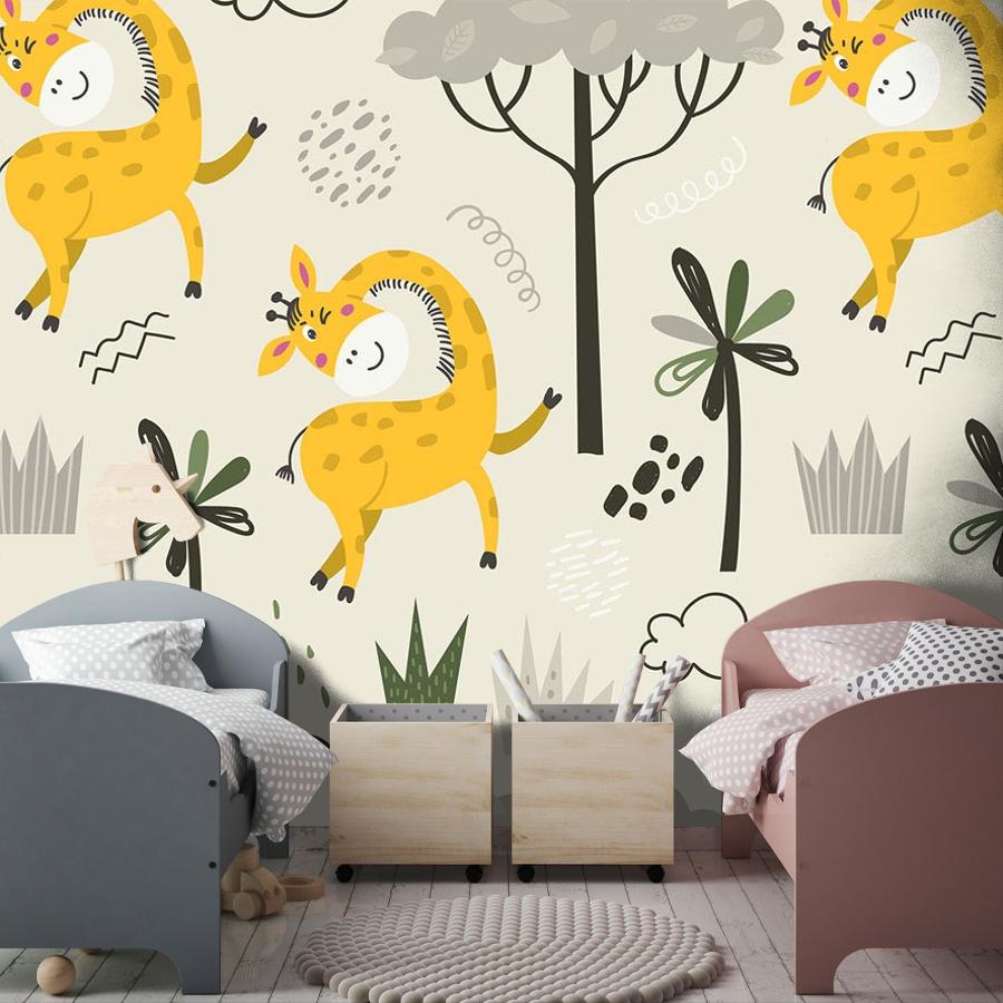 Фотообои и фотообои жирафы в лесу 12-747