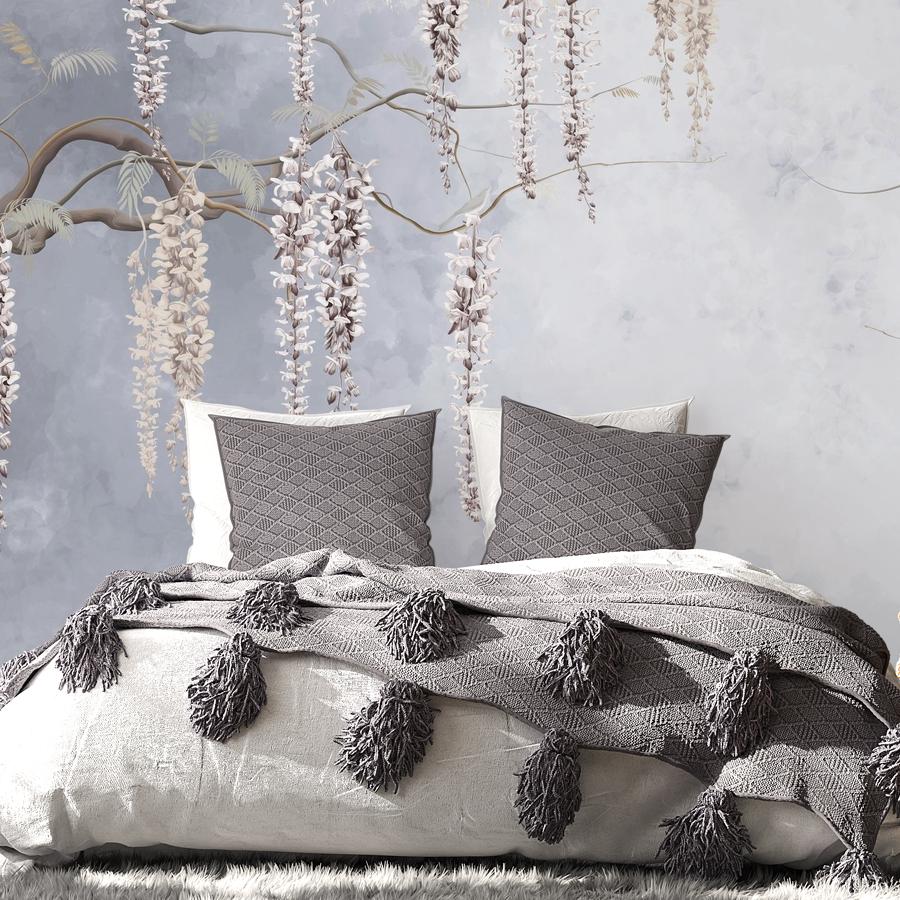 фотообои глициния на сером фоне 13-1121